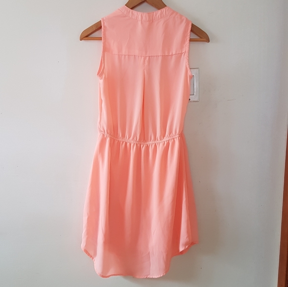 Coral High-Low Hem Dress - Picture 2 of 3